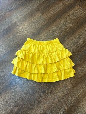 Hanna Andersson Yellow Tiered Ruffle Skort for Girls